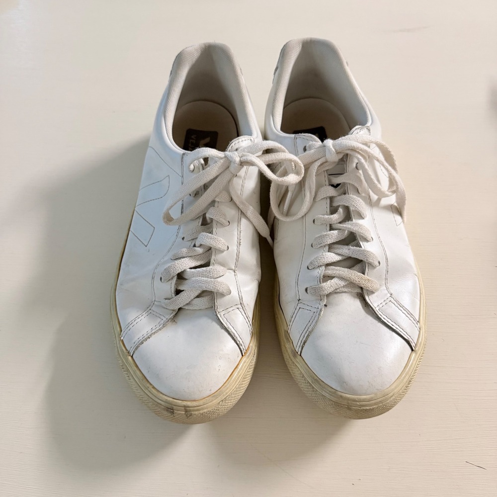 Veja Esplar White Leather Low Top Sneakers EU 40 US 9